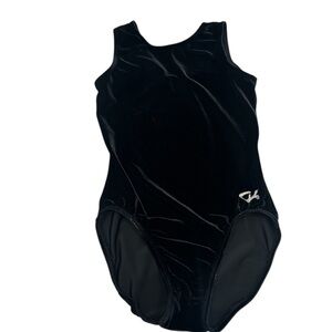 GK Elite Leotard  Girl Gymnastics Dance ‎ Black Velour
